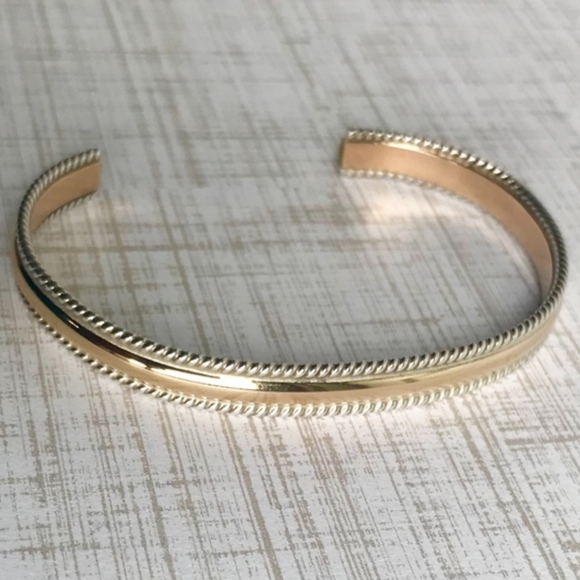 Tahe Navajo Jewelry - Gold & Sterling Vintage Tahe Navajo Cuff Bracelet